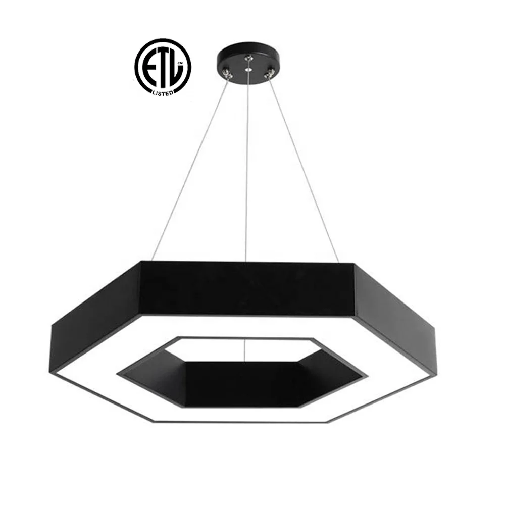 ETL Hexagonal LED Light Ac100V-240V 36W Cct Adjustable Modern Commercial 4000K Linear Pendant for Gym Mall