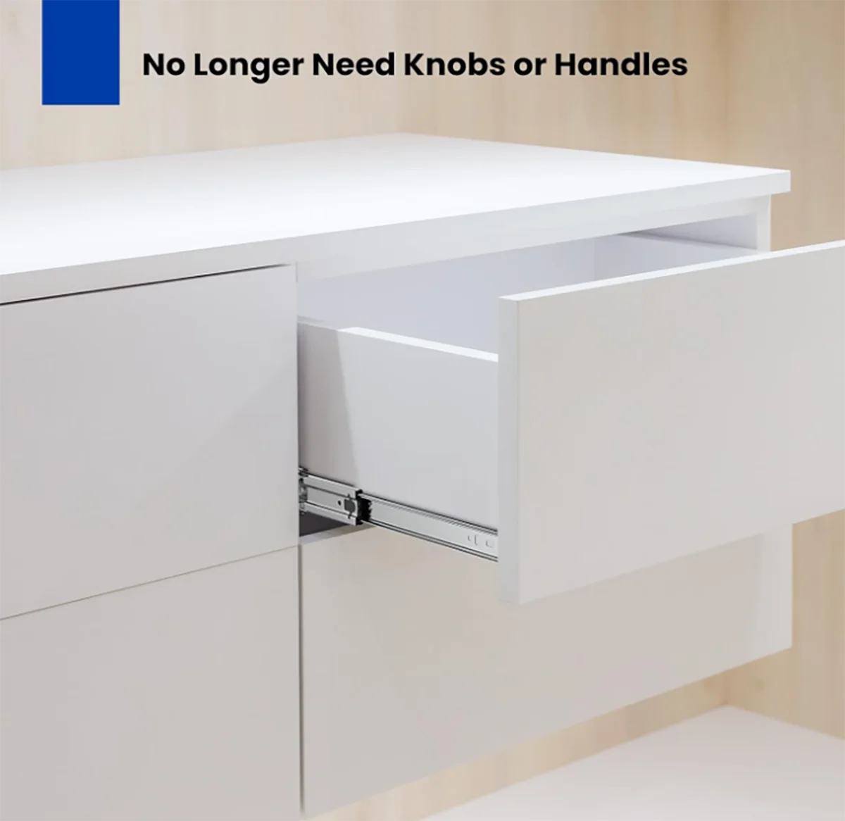 Wardrobe drawer cabinet push open drawer slides 3 fold full extension ball bearing telescopic channel  drawer glide runners