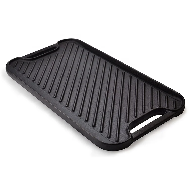 Cast Iron Preseasoned Double Side Non-Stick Griddled Pan/Bbq Grill