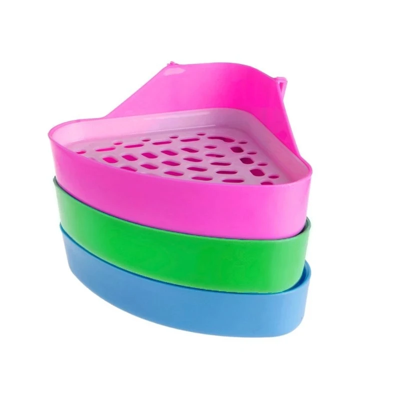 Hot Sale Triangle Pet Cat Rabbit Small Animal Pee Toilet Potty Bowl Corner Clean Litter Trays Training Cats Toilet