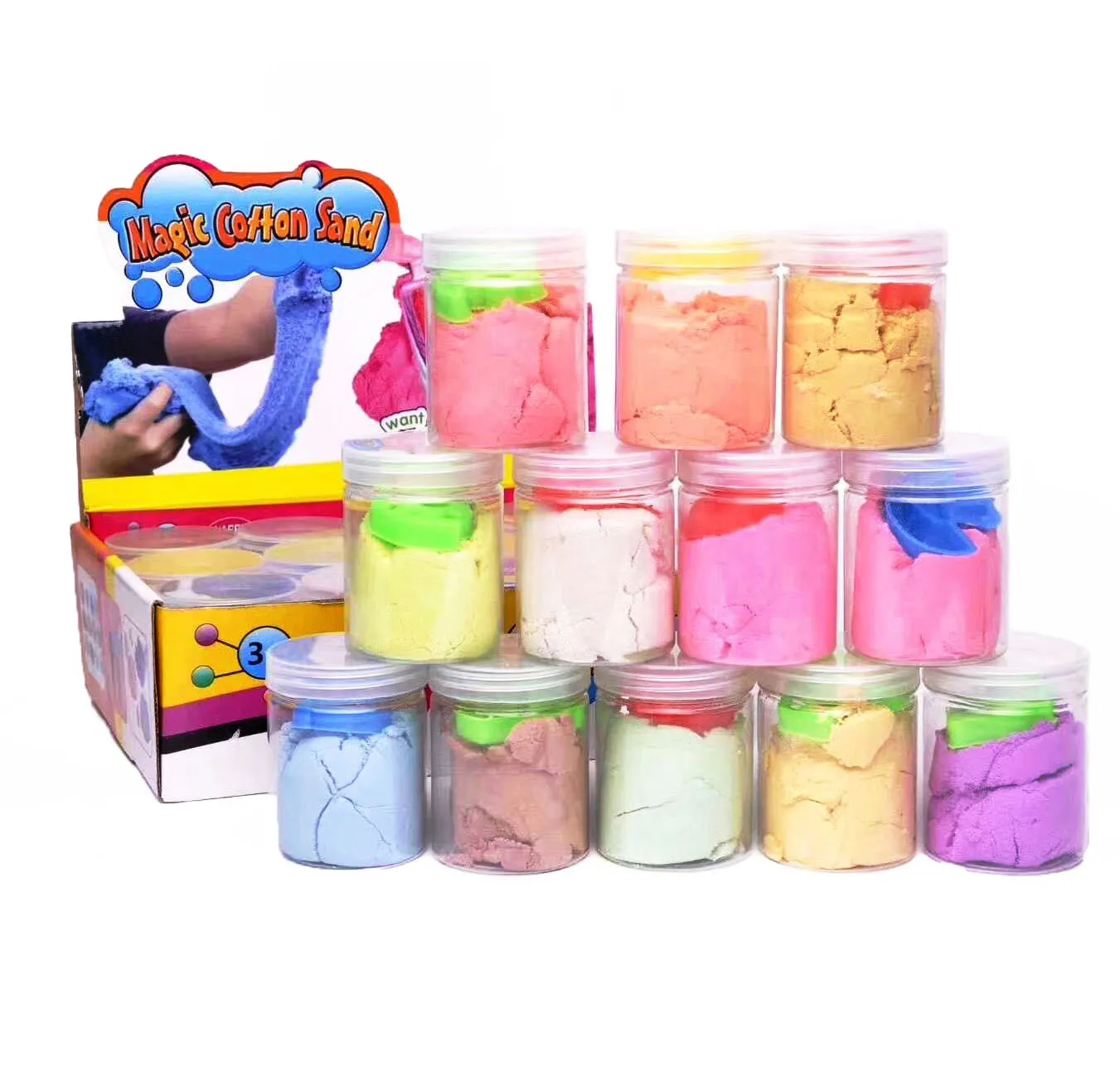 Fashion Non-toxic educational kids play toys soft crazy magic Stretchy sand cotton sand