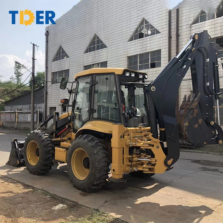 TDER four wheel steering 2.5 ton 2500kg 4WD backhoe loader 388H backhoe loader with telescopic boom