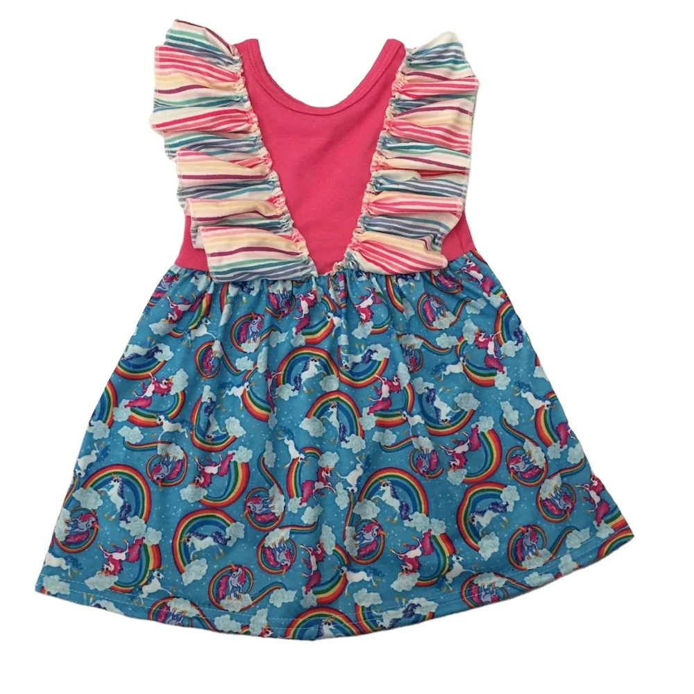 Custom Children Wholesale Girls Baby Kids Clothes Sets Summer Fashion Designer Floral Flower Kids Clothing Little Girls Dresses