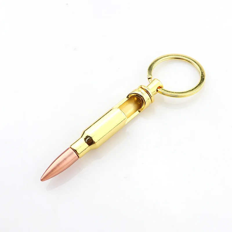 Bullet Bottle Opener Titanium Keychain Beer Bottle Opener with Stainless Steel Key Rings Bottle Opener Keychain