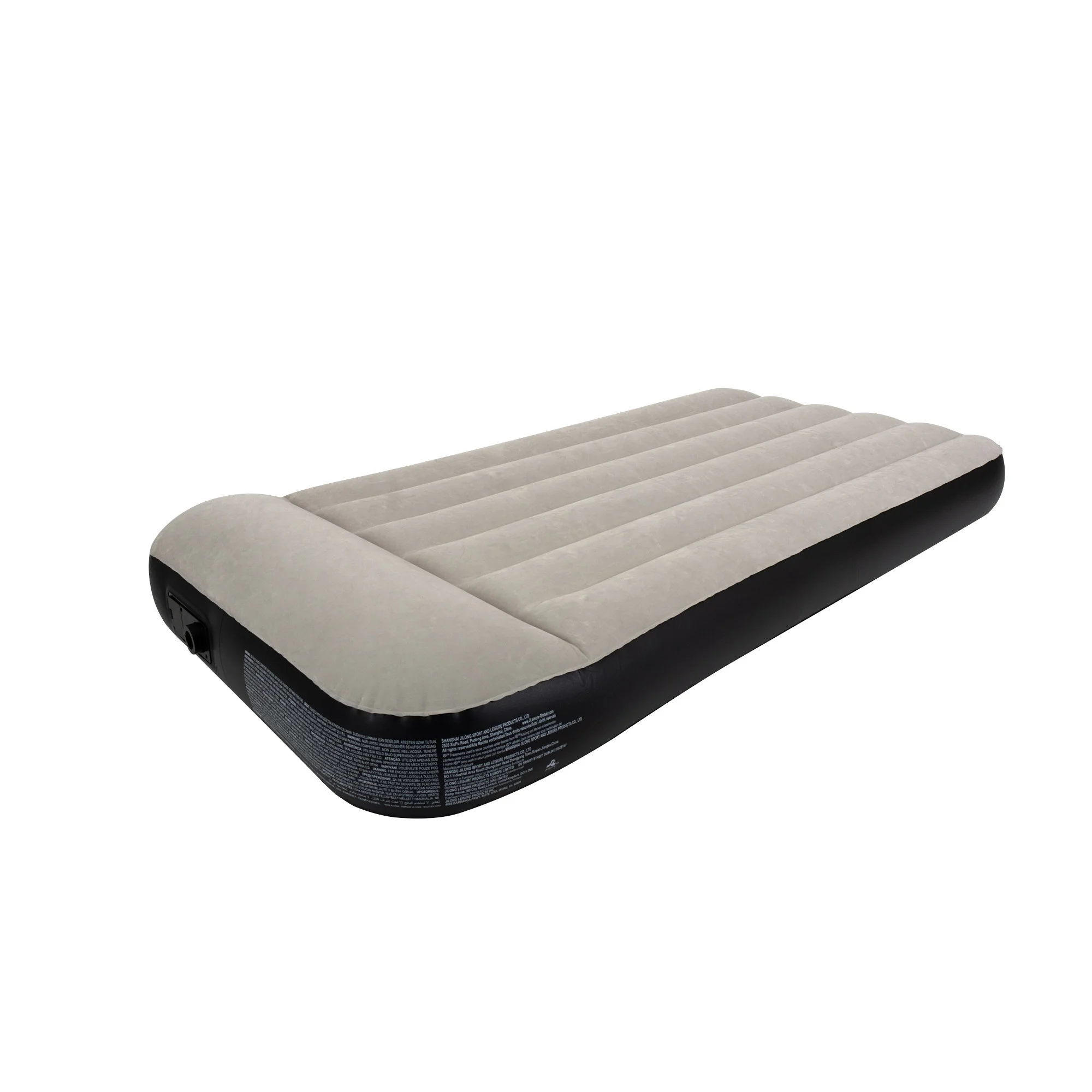 Manufacture Wholesale Double Size Flocked Airbed with Bulit-in  Electric Pump EU