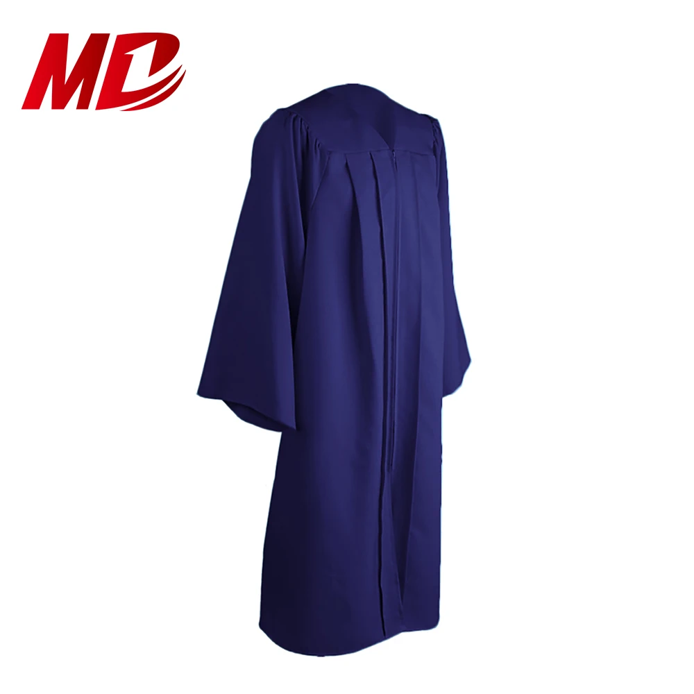 Custom Navy Blue Matte Cheap Adult Graduation Gown