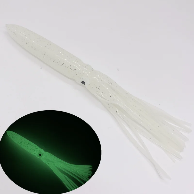 22cm Bulb Squid Lure Luminous Fishing Lures Big Game Soft Squid Skirts Octopus Trolling Fishing Lure Jigging Bait Tuna Fishing