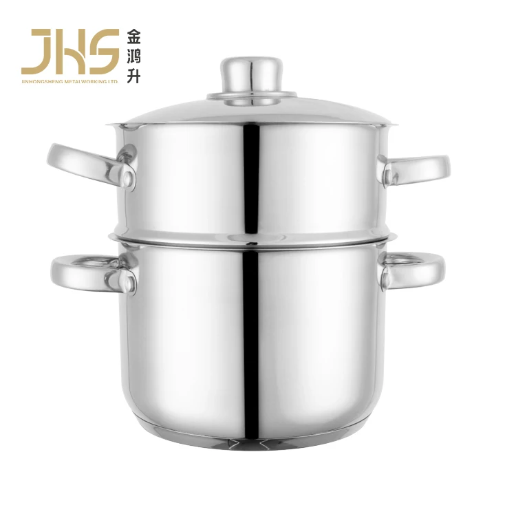 JHS wholesale custom layer 6L 20cm stainless steel food couscous steamer pot