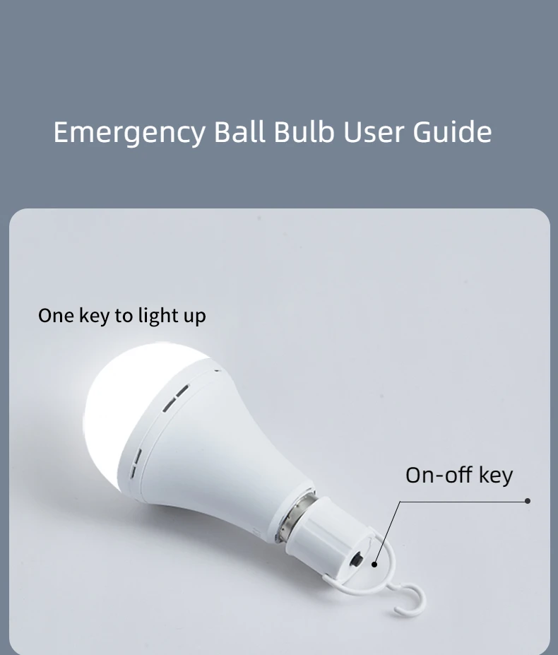 High Quality E27 B22 Rechargeable Battery 7W 9W 12W 15W LED Emergency Lamp Bulb for Camping