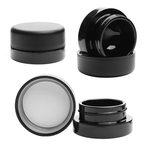 Custom Think Wall 5ml/1 gram 7ml 9ml Straight Sided  Child Resistant Glass Concentrate Containers jars