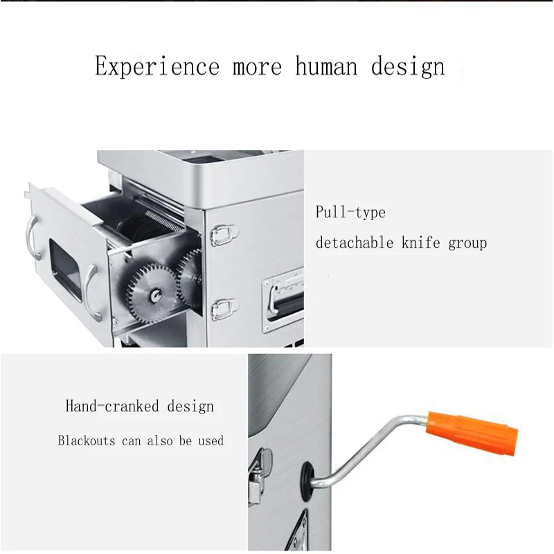 
Desktop Electric Meat Grinder Hand Cranked Meat Slicer Stainless Steel Vegetable Cutter Shredded Ham Dicing Machine 