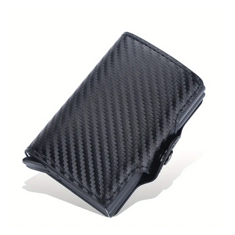 Fashion Carbon Fibre Front Pocket Wallet, Metal Wallet For Men,Rfid Slim Minimalist Wallet Aluminum Credit Card