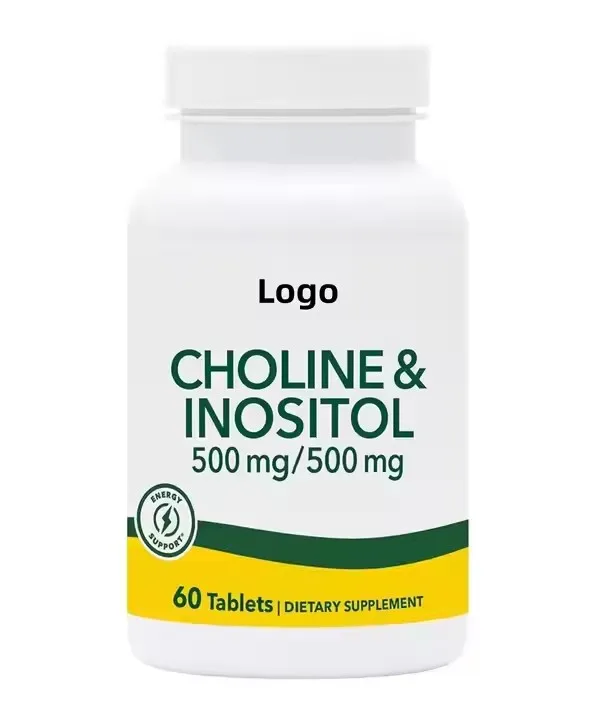Private Label 500mg Choline Tartrate & 500mg Inositol Capsules 60 Vegan Tablets for Adults