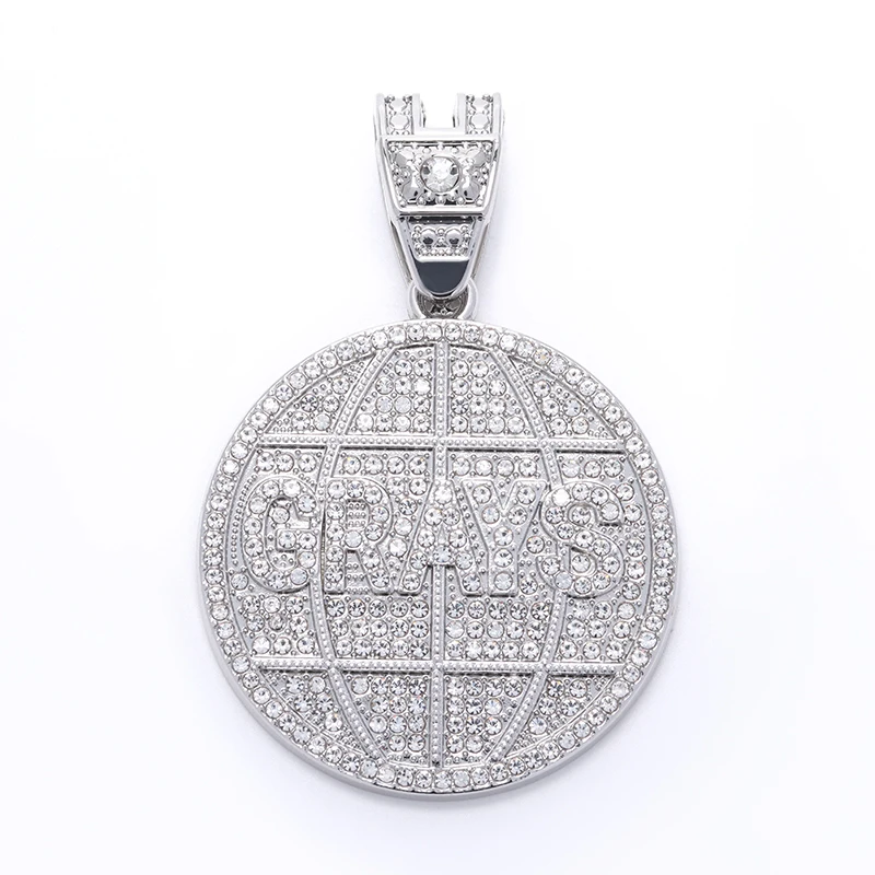 GRAYS Letters Pendant Crystal Necklace Trendy Punk Bracelet Fashion Hip Hop Jewelry Shining Zinc Alloy Cuban Chain