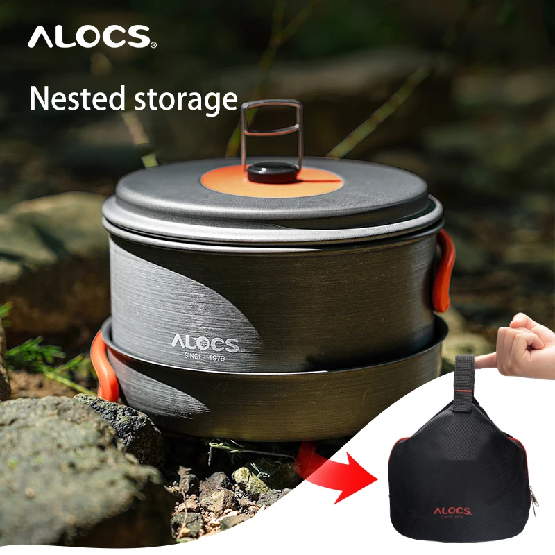 Alocs outdoor cooking artifact Four piece pot set deliciousness at hand