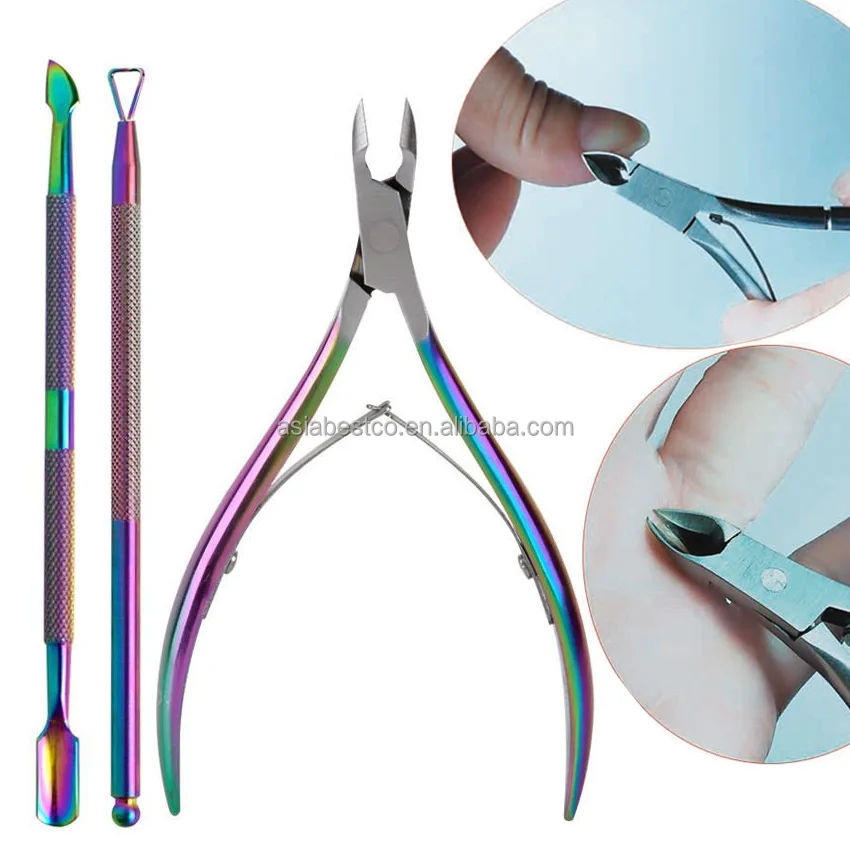 3Pcs Nail Nipper Cuticle Pusher Nail Nghia Cuticle Nipper