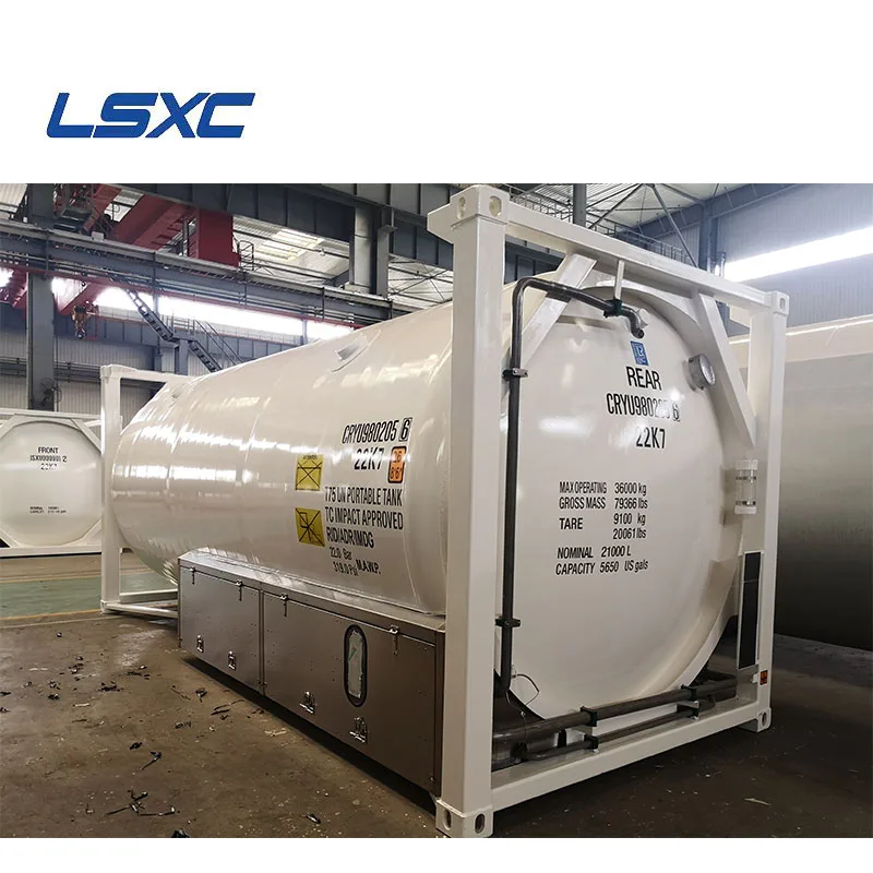 LR Intermodal 20 ft 40 ft LNG T75 Storage Transport LO2 LN2 LAr Cryogenic liquid gas tank container ISO TANK CONTAINER
