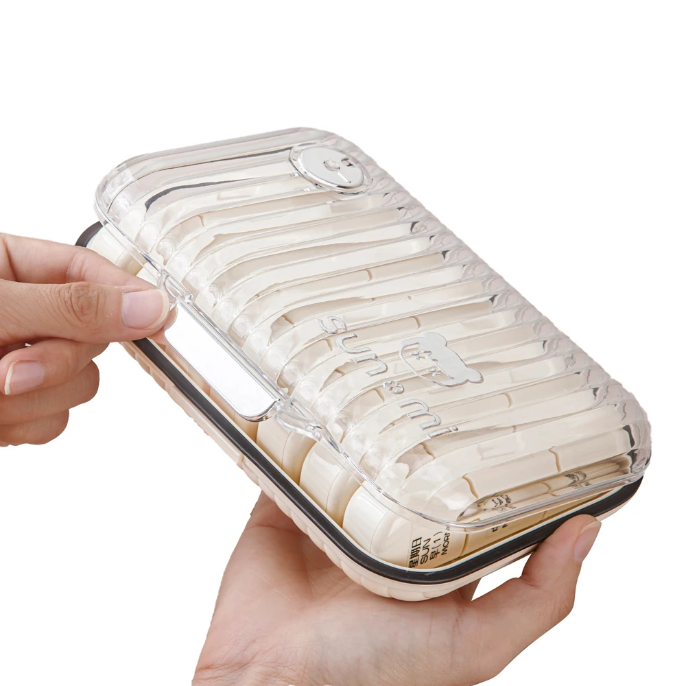 Multi-function 21 grids 28 grids plastic modern portable 7 days pill medicine jewelry component  ring sewing accessories storage