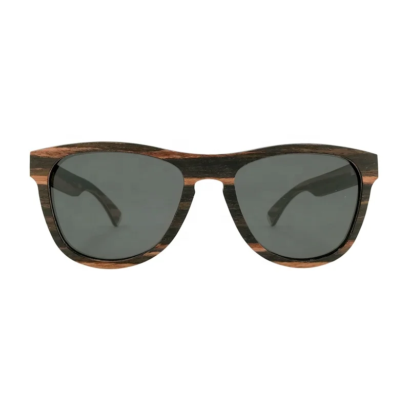 Brand Name Fashion Wooden Sunglasses With Gold Mirror Coating For Adult