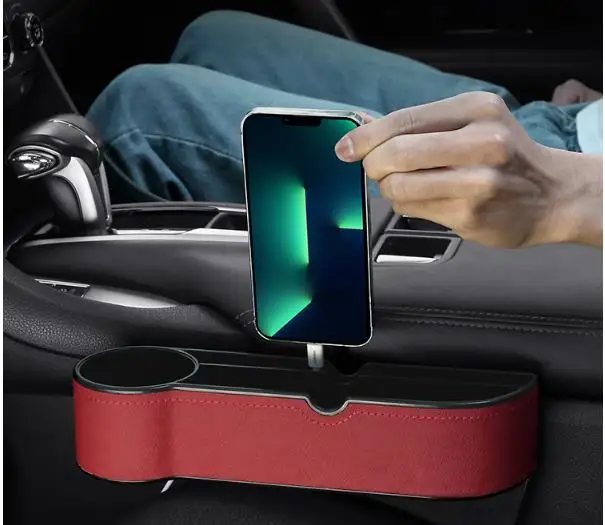 Waterproof Universal Automotive Drop Stop Car front Seat Side Car Seat Gap Filler Organizer With Cup Holder For Phone Wallet