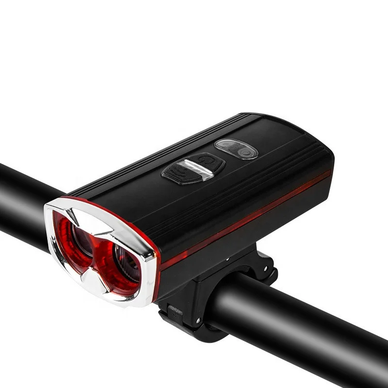 New Arrival IP55 Water Resistance Bike Front Headlight Horn Speaker Sensor LED Bicycle Light With 4000Mah Battery Power Bank