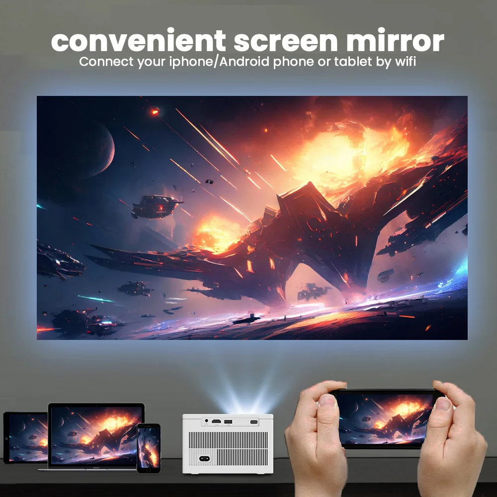 Wholesale price Smart Projector Android Quad Core 5G WIFI LED 4K Video Full HD 1080P Mini Home Theater intelligent Projector