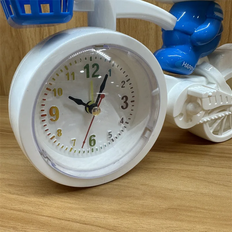 DHF843 New Wholesale Character Small Night Light Cartoon Bicycle Alarm Clock Desk Lamp Bedroom Lovely Sleep Bedside Lamp