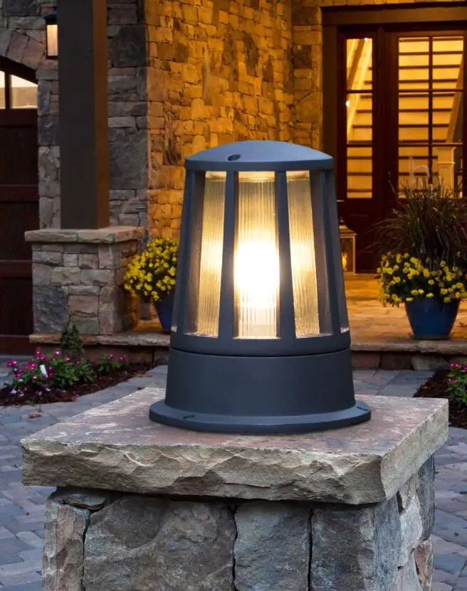 Savia modern outdoor light gate post E27 IP44 aluminium pathway post lamp pillar chapiter lamp garden wall post lantern