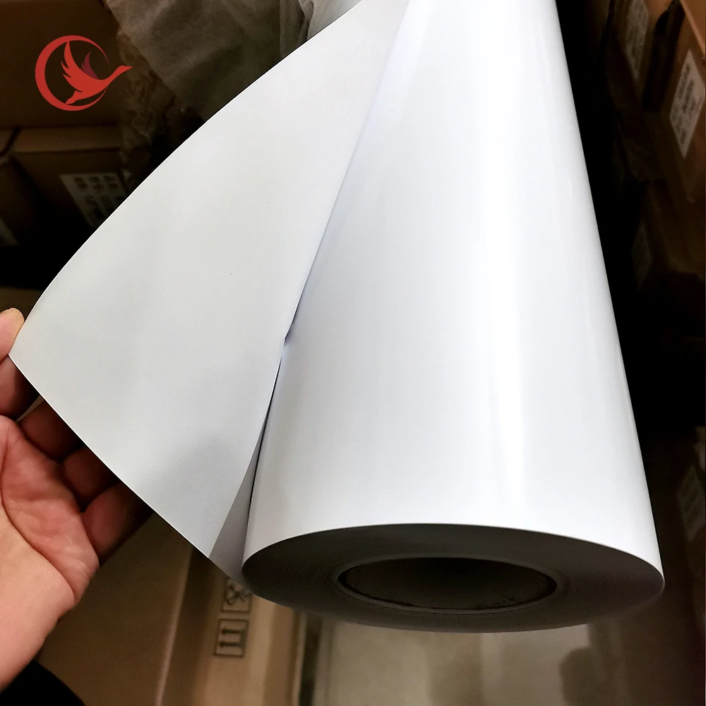 Manufacture Glossy Matt White Eco Solvent Printing PVC Roll Printable Adhesive Car Wrap Vinyl Sticker Roll Self Adhesive Vinyl