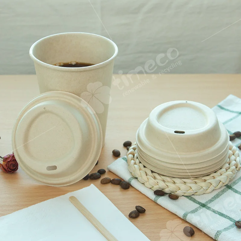 Eco-friendly Sugarcane pulp bagasse lid for coffee cup