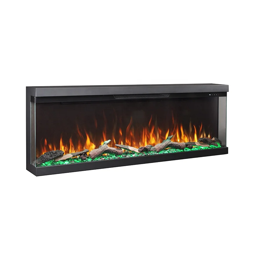 new slimline 3 bay electric fireplace with APP from China