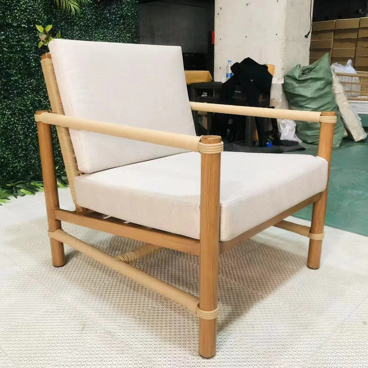 China furniture factory customized modern dining room cane wood chair