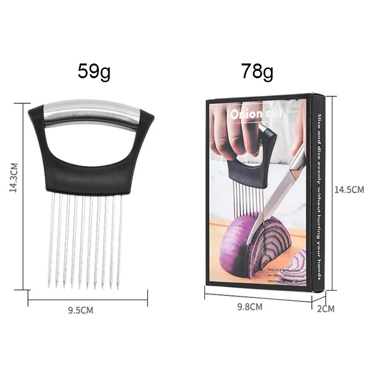 Steel Onion Needle Multifunctional Tomato Fruit Vegetable Onion Holder Slicers Kitchen Slicing Tools