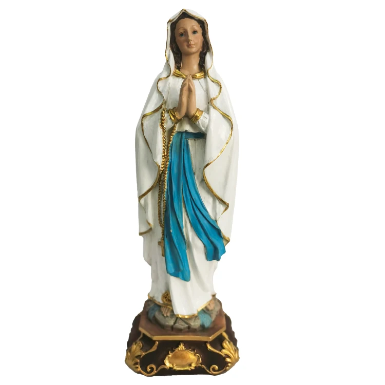 15cm Resin Virgin Mary Statue Lourdes Figurine Religious Sculpture Crafts