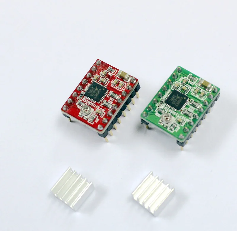  Драйвер шагового двигателя Reprap A4988 зеленый модуль с алюминиевым радиатором