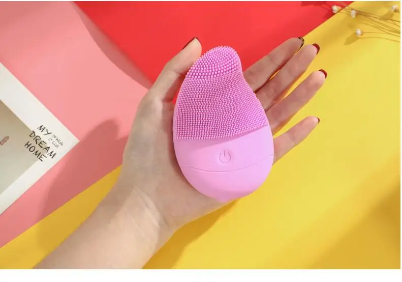 
Mini Silicone Electric Face Cleaning Massage Battery Powered Waterproof Facial Pore Deep Cleansing Brush Make Up Cleaner 