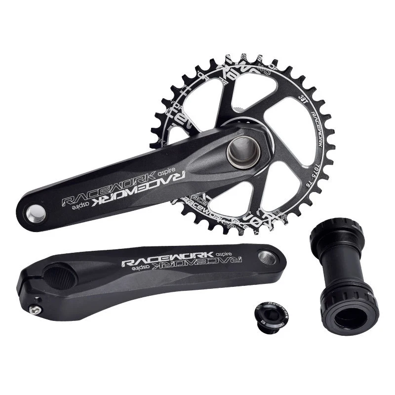 RACEWORK GXP MTB Bike Crankset Alloy Bicycle Crank 170mm Bottom Bracket Set Cycle Sprocket 32T 34T 36T 38T 3Degree Chainwheel