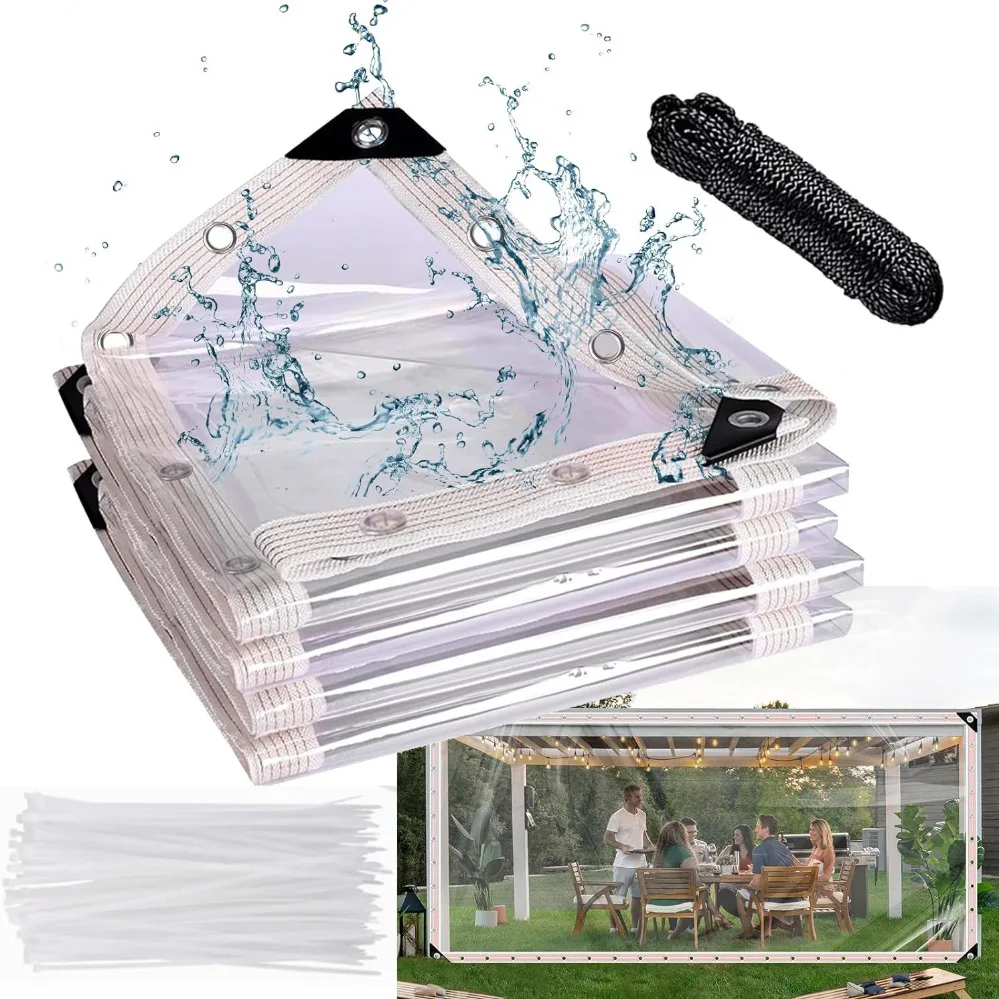 PVC Waterproof Clear Poly Tarp Clear PVC Vinyl Tarp Heavy Duty Thick Plastic Tarpaulin