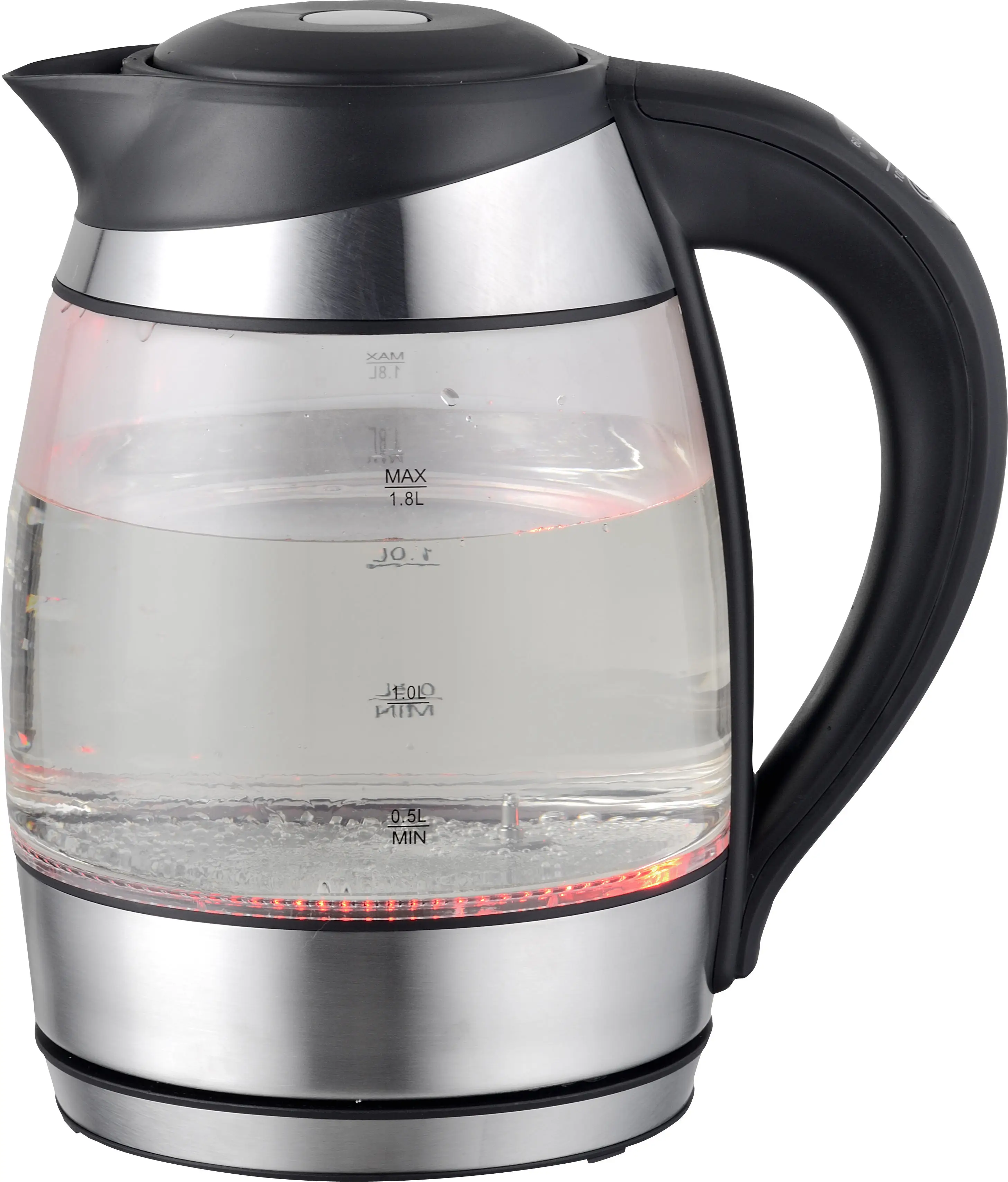 1.8L 220v Новый светодиодный 304 SUS Jug чайный бойлер чайник стеклянный с ручкой
