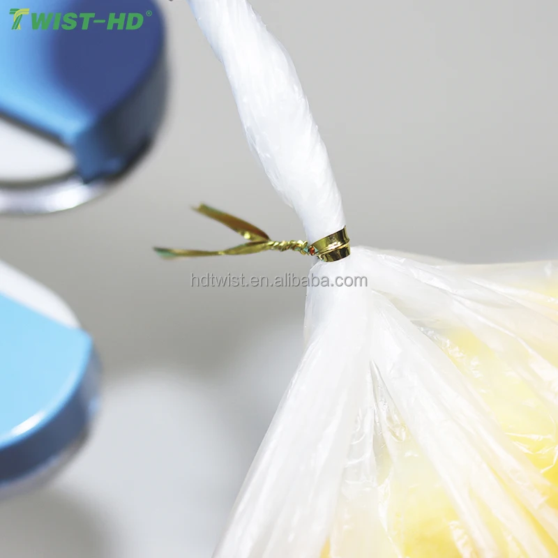 Metallic spool twist tying machine, bread bag packing machine/twist ties dispenser