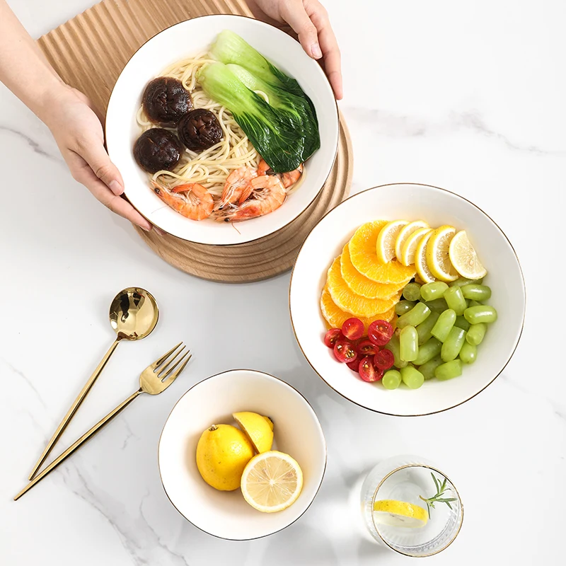 OSBORN Ceramic Dinnerware Rice Bowl Japan Retro Japanese Style Ramen Soup Bowl Home Large Bowls Single Underglaze Ta