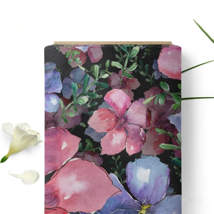 High Quality 95% Cotton 5% Spandex 4 Way Stretch Knit Jersey Custom Printed Cotton Fabric By The Yard