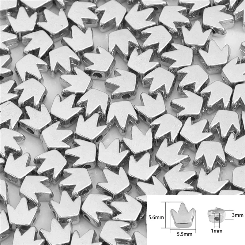 2mm Small Hole Heart Star Crown Clover Flower Shaped Tiny Spacer Bead Charms/