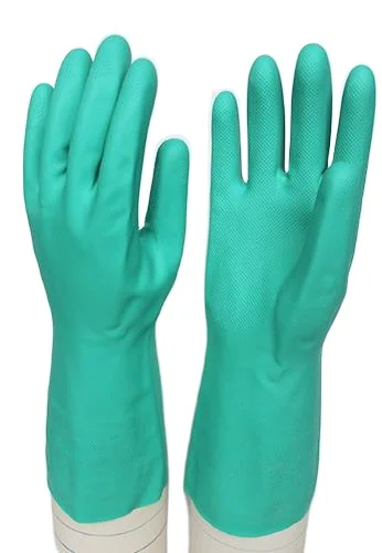 Competitive Price Long Green Rubber Latex Nitrile Gloves Household Kitchen Cleaning and Garden Use Dish Washing Gloves