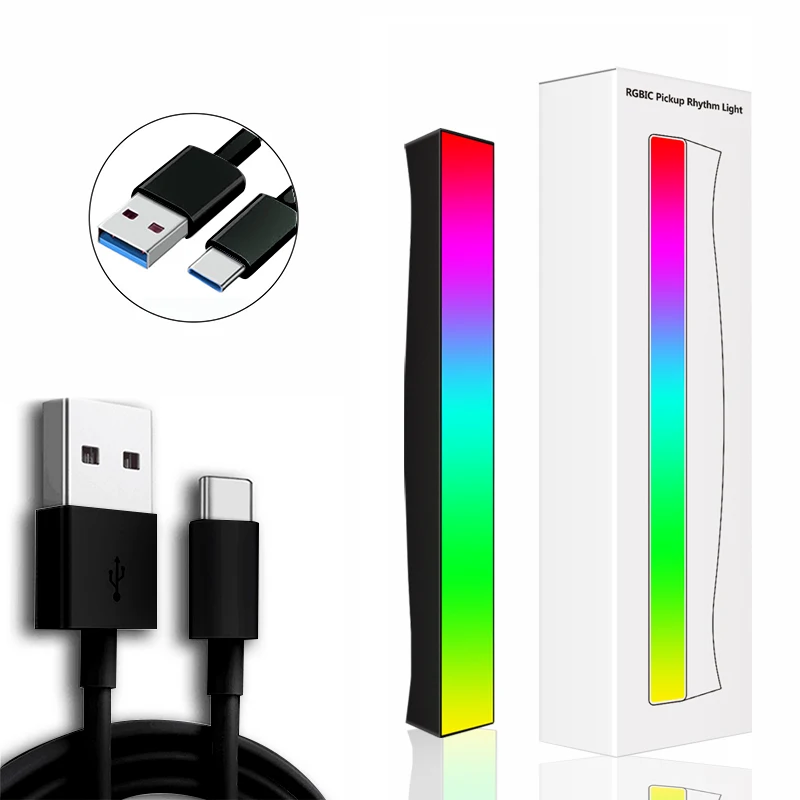 USB 5V  Recognition Light RGB Audio LED 32 Bit Music Pickup Voice-Activated for Car decoration Rhythm Light Music