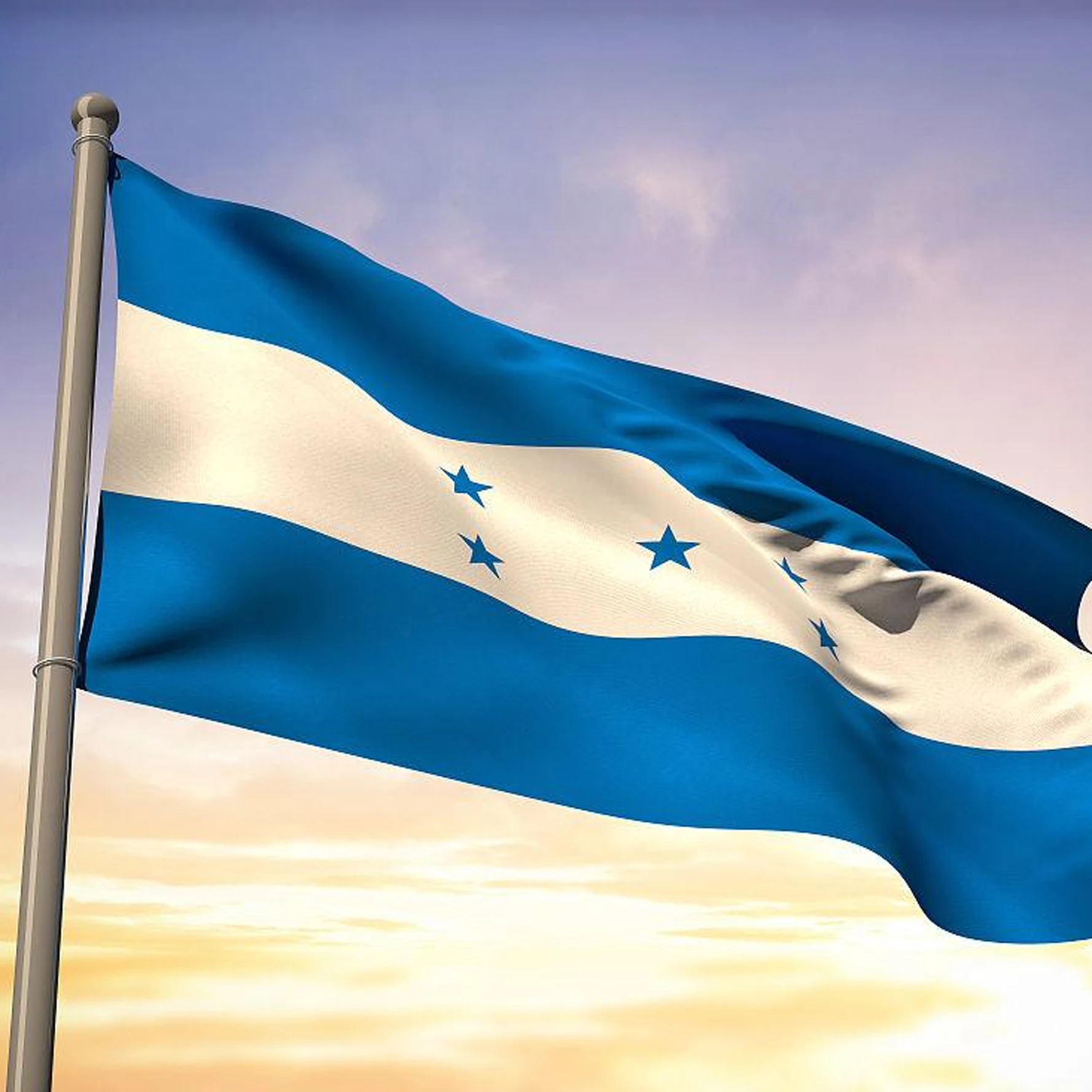 High Quality Printing 3x5ft Polyester Fabric Campaign Honduras Country Blue White Flag 5 Stars