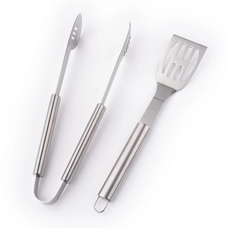 2 Pieces Multi Function Stainless Steel Bbq Grill Barbecue Accessories Picnic Tool Set
