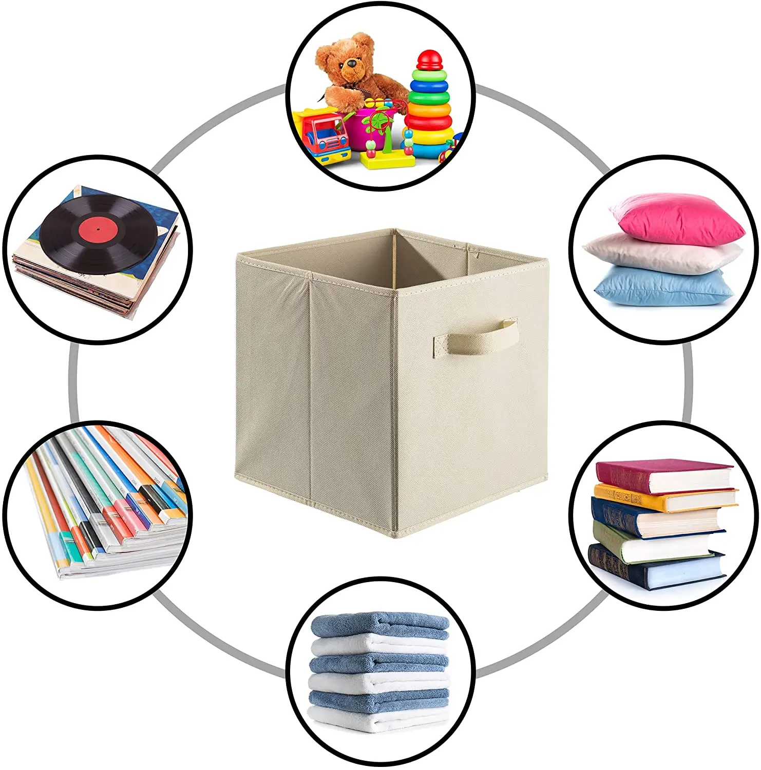 ANQI 2022 6-Pack Foldable Cube Fabric Storage Bin Storage Boxes for kids