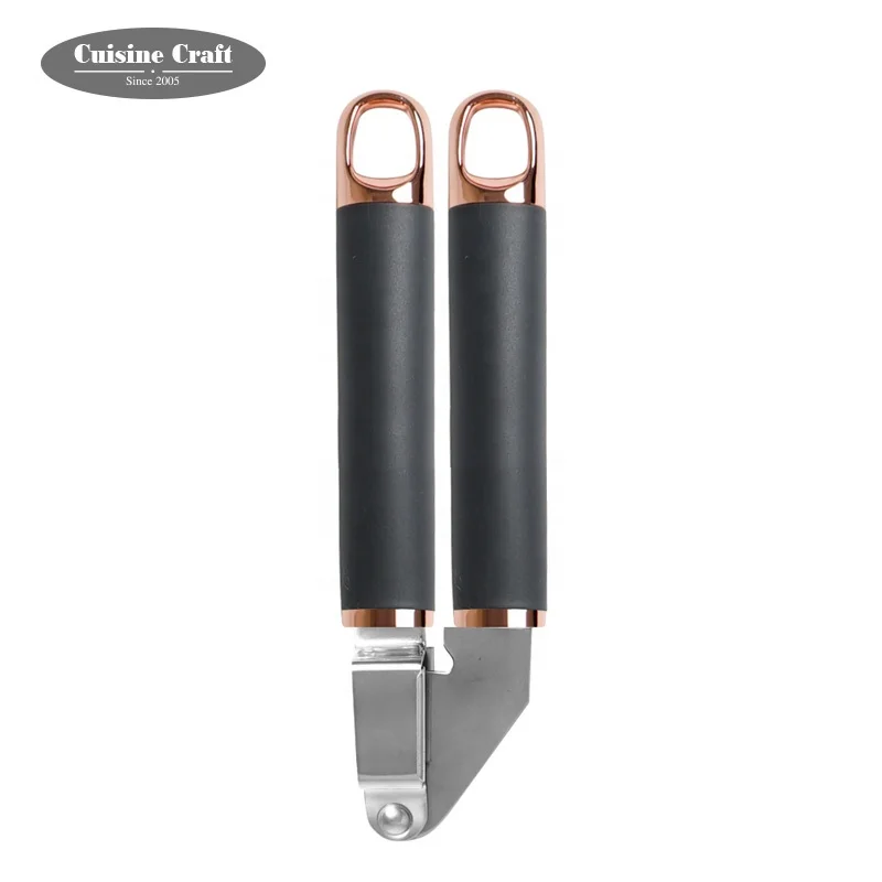 Kitchen accessories stainless steel garlic press crusher with TPR material handle