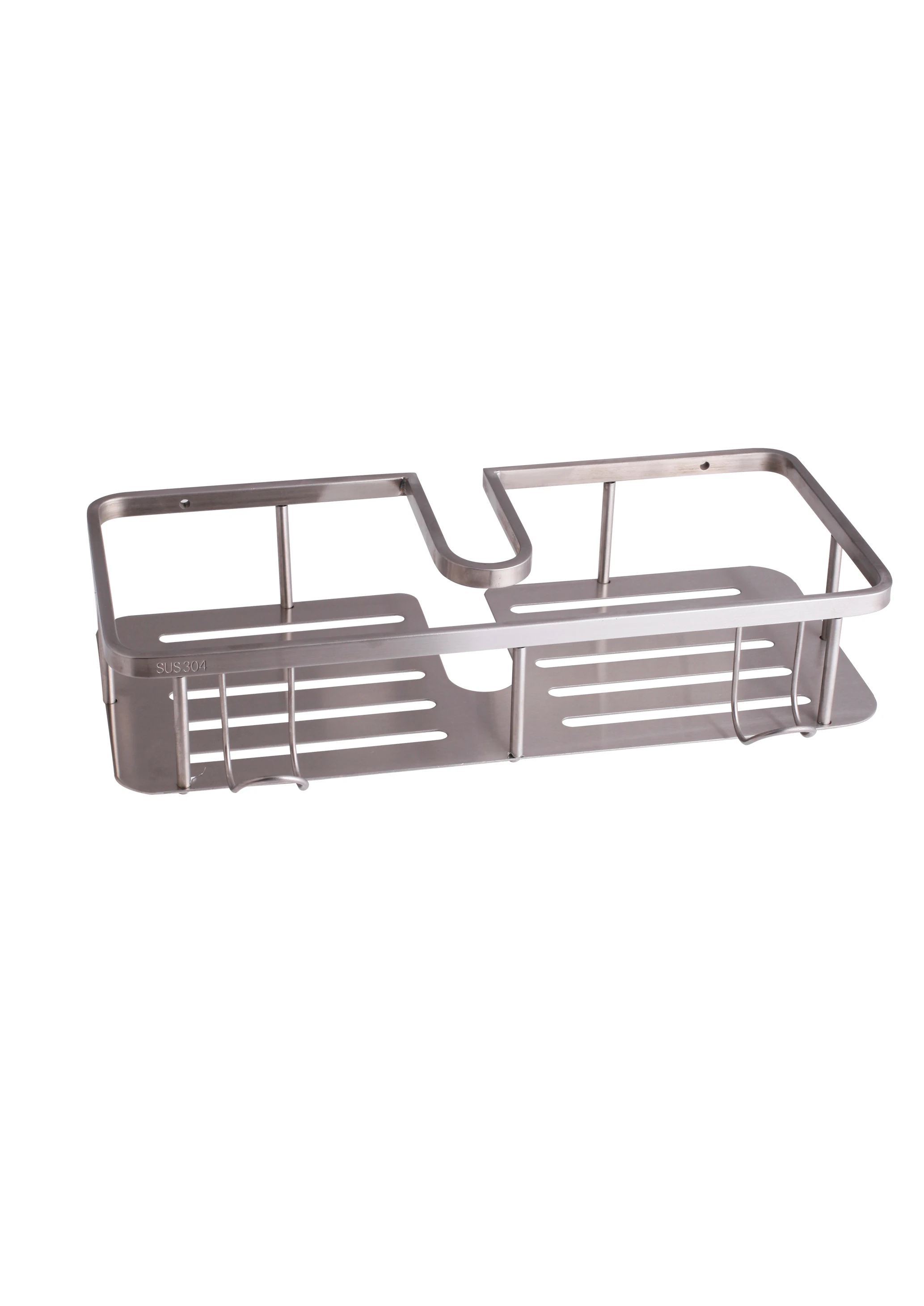 Dual tier Wall Mount 304 Stainless Steel Bathroom shelf